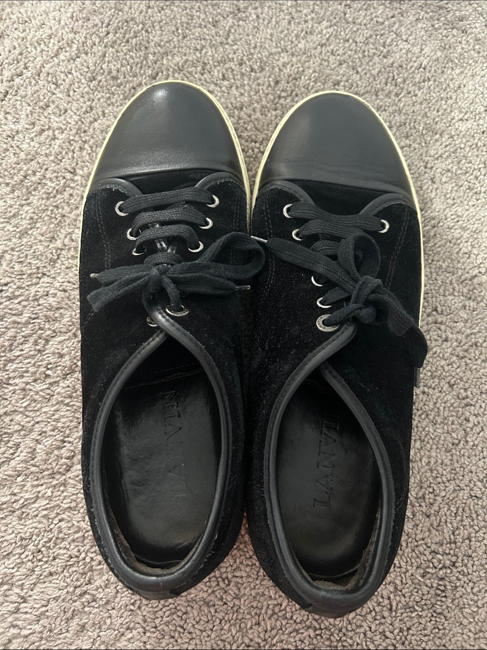 Lanvin Leather and Suede Sneakers